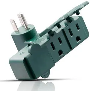 3-Prong Weatherproof 3-Outlet Extender Adapter, Heavy Duty Triple Grounding Outlet Power Extender with Dust-proof Cover, Indoor/Outdoor Use, ETL Listed, 1 Pack, Green 3-Prong Weatherproof 3-Outlet Extender Adapter, Heavy Duty Triple Grounding Outlet Power Extender with Dust-proof Cover, Indoor/Outdoor Use, ETL Listed, 1 Pack, Green