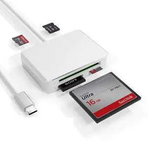 USB C Card Reader, 5-in-1 Multi-Slot Memory Card Hub for CF/SD/Micro SD/M2 USB C Card Reader, 5-in-1 Multi-Slot Memory Card Hub for CF/SD/Micro SD/M2