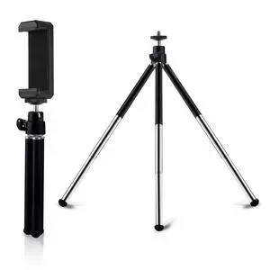 Mini Tripod for Webcam and Phone, 12.4 inch Metal Extendable Webcam Stand with Phone Holder, Small Tripod for Desk Mini Tripod for Webcam and Phone, 12.4 inch Metal Extendable Webcam Stand with Phone Holder, Small Tripod for Desk