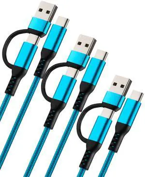 2-in-1 USB C to USB C 60W Fast Charging Cable USB to USB C3Pack 6.6FT Braided Type C Charger Cord for iPhone 15 16 Pro Max, for Samsung Galaxy S24 S23,Tablets, laptops and More Blue 2-in-1 USB C to USB C 60W Fast Charging Cable USB to USB C3Pack 6.6FT Braided Type C Charger Cord for iPhone 15 16 Pro Max, for Samsung Galaxy S24 S23,Tablets, laptops and More Blue