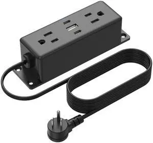 Wall Mount Power Strip with USB Ports, Under Desk Mountable Power Strip with Outlets, 6FT Flat Plug Extension Cord Outlet, 20W USB-C Ports. Wall Mount Power Strip with USB Ports, Under Desk Mountable Power Strip with Outlets, 6FT Flat Plug Extension Cord Outlet, 20W USB-C Ports.