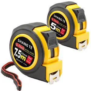 2 Packs Tape Measure 25 ft /16 ft, Steel Measuring Tape Retractable, 25-Foot /16-Foot Basics Self-Locking Measurement Auto Lock Tape Rule Imperial/Metric Tape Measure for Body Measurements 2 Packs Tape Measure 25 ft /16 ft, Steel Measuring Tape Retractable, 25-Foot /16-Foot Basics Self-Locking Measurement Auto Lock Tape Rule Imperial/Metric Tape Measure for Body Measurements