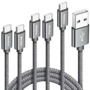 USB to USB C Cable, 5-Pack, 3/3/6/6/10 ft Fast Charger Cord Type C USB to USB C Cable, 5-Pack, 3/3/6/6/10 ft Fast Charger Cord Type C