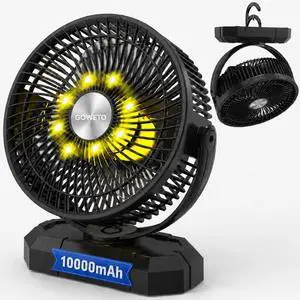 10000mAh Battery Operated Fan Portable - 8 Inch Camping Fan - with LED Lantern - Camping & RV - 5 Speeds High-Velocity Airflow - Travel Beach Car Fishing Outdoor Tent Fan 10000mAh Battery Operated Fan Portable - 8 Inch Camping Fan - with LED Lantern - Camping & RV - 5 Speeds High-Velocity Airflow - Travel Beach Car Fishing Outdoor Tent Fan