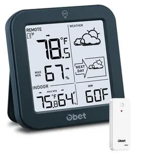 Outdoor Thermometer Wireless Weather Station Hygrometer Black Outdoor Thermometer Wireless Weather Station Hygrometer Black