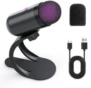USB Computer Microphone, Podcast Mic Desktop with Mute Button for Recording Streaming, Color Change, Omnidirectional Condenser, Plug and Play with Stand for PC, Laptop, Mac, YouTube USB Computer Microphone, Podcast Mic Desktop with Mute Button for Recording Streaming, Color Change, Omnidirectional Condenser, Plug and Play with Stand for PC, Laptop, Mac, YouTube