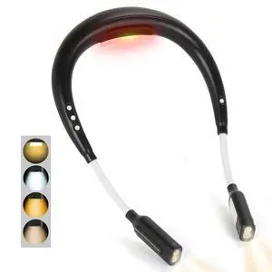 Rechargeable Heated Neck Reading Light with 4 Adjustable Light Modes, Hands Free LED Booklight Lamp for Books in Bed, Night , Comfortable Book Lights for Readers & Crafters (Black) Rechargeable Heated Neck Reading Light with 4 Adjustable Light Modes, Hands Free LED Booklight Lamp for Books in Bed, Night , Comfortable Book Lights for Readers & Crafters (Black)