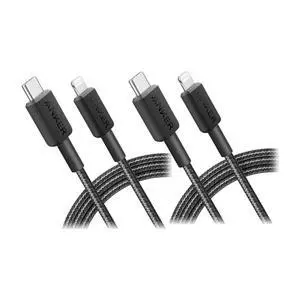 322 USB-C to Lightning Cable Braided MFi Certified iPhone Charger Cord for iPhone 15, 14, 13, 12, 11, iPad, AirPods Durable Fast Charging Data Sync Cable Long Length Black, 6ft, Pack of 2 322 USB-C to Lightning Cable Braided MFi Certified iPhone Charger Cord for iPhone 15, 14, 13, 12, 11, iPad, AirPods Durable Fast Charging Data Sync Cable Long Length Black, 6ft, Pack of 2