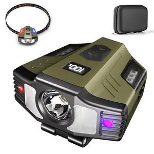 LED Hard Hat Light, 800Lumens Rechargeable Dimmable Clip on Cap Lights, 180°Adjustable Hat Flashlight Headlamp Waterproof for Running, Camping, Hunting, Cycling (Forest Green) LED Hard Hat Light, 800Lumens Rechargeable Dimmable Clip on Cap Lights, 180°Adjustable Hat Flashlight Headlamp Waterproof for Running, Camping, Hunting, Cycling (Forest Green)