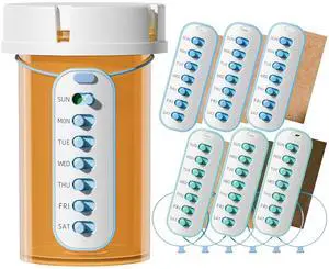Pill Reminder, Lanyard or Sticker Pill Tracker, 6 Pack Pill Reminder, Lanyard or Sticker Pill Tracker, 6 Pack