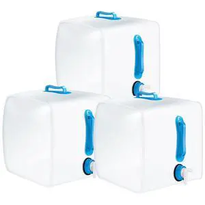 3 Pcs 5.3 Gallon Collapsible Water Container with Spigot, Foldable Camping Water Container Portable Camping Storage Carrier Jug for Outdoors Hiking Emergency Kit Backpack(Blue) 3 Pcs 5.3 Gallon Collapsible Water Container with Spigot, Foldable Camping Water Container Portable Camping Storage Carrier Jug for Outdoors Hiking Emergency Kit Backpack(Blue)