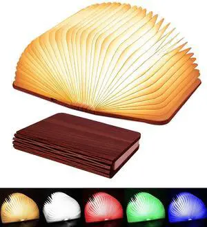Wooden Book Light, Upgraded 5 Colors Creative LED Book Night Light USB Rechargeable Magnetic Folding Mood Light for Home,Office,Library Decor Gift Wooden Book Light, Upgraded 5 Colors Creative LED Book Night Light USB Rechargeable Magnetic Folding Mood Light for Home,Office,Library Decor Gift