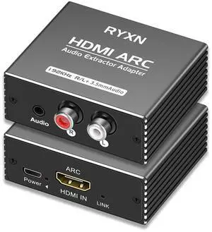 HDMI ARC to RCA Audio Converter Support CEC, 192KHz HDMI ARC Adapter with 3.5mm Audio and L R Stereo Audio for HDTV Soundbar Speaker Amplifier HDMI ARC to RCA Audio Converter Support CEC, 192KHz HDMI ARC Adapter with 3.5mm Audio and L R Stereo Audio for HDTV Soundbar Speaker Amplifier