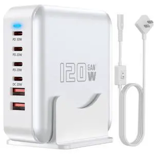USB C Fast Charger Block, 120W 6-Port Charging Station GaN Hub Adapter, USB C Wall Multi Charger Power Strip Plug with On/Off Switch for iPad iPhone 17 16 15 14 13 12 Pro Max Galaxy S23 (White) USB C Fast Charger Block, 120W 6-Port Charging Station GaN Hub Adapter, USB C Wall Multi Charger Power Strip Plug with On/Off Switch for iPad iPhone 17 16 15 14 13 12 Pro Max Galaxy S23 (White)