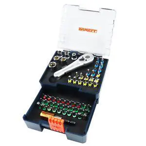 58 Piece 1/4 Inch Drive Mini Ratchet Wrench Set,Mini Socket Set,Screwdriver Bit Set with Phillips,Slotted,Hex,Trox,Tamper Proof Torx,Quick Release Bit Holder 58 Piece 1/4 Inch Drive Mini Ratchet Wrench Set,Mini Socket Set,Screwdriver Bit Set with Phillips,Slotted,Hex,Trox,Tamper Proof Torx,Quick Release Bit Holder