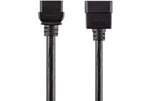Heavy Duty Extension Cord - 3 Feet - Black | IEC 60320 C20 to IEC 60320 C19, for Powering Servers, Routers, & Other High-Output Network Devices Heavy Duty Extension Cord - 3 Feet - Black | IEC 60320 C20 to IEC 60320 C19, for Powering Servers, Routers, & Other High-Output Network Devices