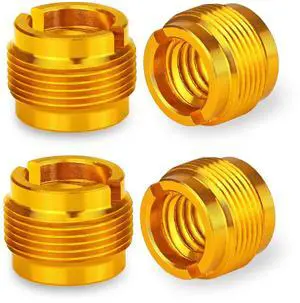 4 PCS Gold Colour Adapter for HyperX QuadCast Mic, Blue Yeti, Rode, Razer, Shure and Most USB Microphone, Shock Mount, Boom Arm Screw Thread Adapter 5/8" Male to 3/8" Female Screw Adapter by YOUSHARES 4 PCS Gold Colour Adapter for HyperX QuadCast Mic, Blue Yeti, Rode, Razer, Shure and Most USB Microphone, Shock Mount, Boom Arm Screw Thread Adapter 5/8" Male to 3/8" Female Screw Adapter by YOUSHARES