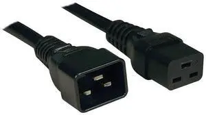 Heavy-Duty Computer Power Extension Cord for Servers and Computers 15A, 14AWG (IEC-320-C19 to IEC-320-C20) 6 Feet / 1.83 Meters, Male-to-Female, Black Heavy-Duty Computer Power Extension Cord for Servers and Computers 15A, 14AWG (IEC-320-C19 to IEC-320-C20) 6 Feet / 1.83 Meters, Male-to-Female, Black