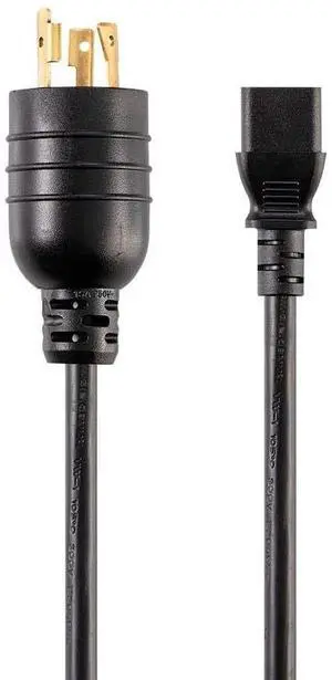 Heavy Duty Extension Cord - 6 Feet - Black | NEMA L6-20P to IEC 60320 C13, 14AWG, 15A, SJT, 250V, for High-Density Data Environments Heavy Duty Extension Cord - 6 Feet - Black | NEMA L6-20P to IEC 60320 C13, 14AWG, 15A, SJT, 250V, for High-Density Data Environments