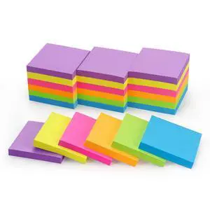 3x3 in, Bright Colors Self-Stick Pads, 24 Pads, 70 Sheets/Pad 3x3 in, Bright Colors Self-Stick Pads, 24 Pads, 70 Sheets/Pad