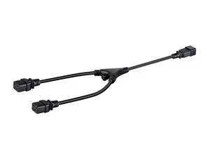 Heavy Duty Splitter Power Cord - IEC 60320 C20 to 2X IEC 60320 C19, 20 Amp, 100-250 Volt, 12AWG, 2 Feet, Black Heavy Duty Splitter Power Cord - IEC 60320 C20 to 2X IEC 60320 C19, 20 Amp, 100-250 Volt, 12AWG, 2 Feet, Black
