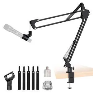 Mic Boom Arm, 1/4 3/8 5/8" Low Profile Microphone Stand, Cable Management Mic Boom Arm, 1/4 3/8 5/8" Low Profile Microphone Stand, Cable Management