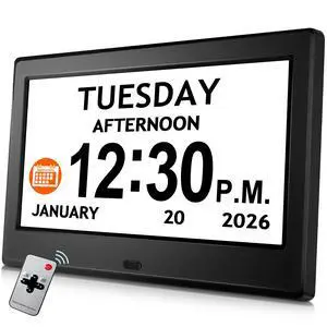 7'' Digital Clock, Dementia Clock for Seniors with Date Time, Large Display 7'' Digital Clock, Dementia Clock for Seniors with Date Time, Large Display