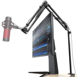 Boom Arm, 360° Rotatable Microphone Stand with Desk Mount, Foldable Desk Mic Arm with 3/8'' to 5/8'' Screw Adapter, Microphone Arm for Live Streaming, Gaming, Podcasting Boom Arm, 360° Rotatable Microphone Stand with Desk Mount, Foldable Desk Mic Arm with 3/8'' to 5/8'' Screw Adapter, Microphone Arm for Live Streaming, Gaming, Podcasting