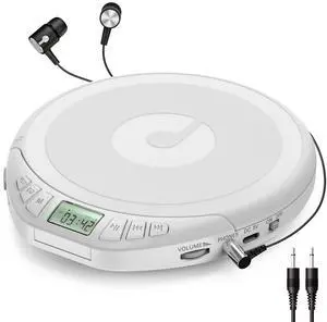Portable CD Player with Earphones,CD Discman for Car Home with Anti-Skip Shockproof Protection,Personal CD Music Player with LCD Display Support PROG Memory Function Portable CD Player with Earphones,CD Discman for Car Home with Anti-Skip Shockproof Protection,Personal CD Music Player with LCD Display Support PROG Memory Function