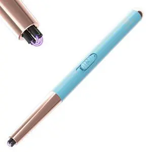 Electric Candle Lighter USB Rechargeable with Safety Lock & LED Display, Windproof Flameless Arc Lighter for BBQ, Camping, Kitchen, Gifts for Women Men (Summer Blue) Electric Candle Lighter USB Rechargeable with Safety Lock & LED Display, Windproof Flameless Arc Lighter for BBQ, Camping, Kitchen, Gifts for Women Men (Summer Blue)