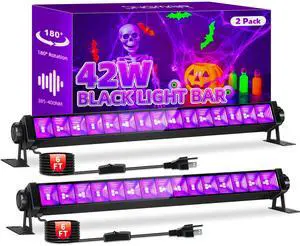 2 Pack 42W LED Black Light Bar for Glow Party 2 Pack 42W LED Black Light Bar for Glow Party