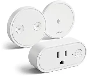 Wireless Outlet - Ergonomic Round Remote (Comfort Grip!) + Magnetic Wall Base - Stick & Grab, No Wall Damage - 15A/1875W 100ft Range - Control for Hard-to-Reach Sockets, No More Bending Wireless Outlet - Ergonomic Round Remote (Comfort Grip!) + Magnetic Wall Base - Stick & Grab, No Wall Damage - 15A/1875W 100ft Range - Control for Hard-to-Reach Sockets, No More Bending