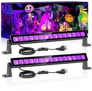 45W LED Black Light Bar,Black Lights for Glow Party,Waterproof Blacklight with Plug & Switch, Halloween Light for Glow in the Dark Party Supplies,Bedroom,Body Paint,Stage Lighting,2 Pack 45W LED Black Light Bar,Black Lights for Glow Party,Waterproof Blacklight with Plug & Switch, Halloween Light for Glow in the Dark Party Supplies,Bedroom,Body Paint,Stage Lighting,2 Pack