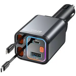 4 in 1 Retractable Car Charger with Starry Light,69W USB-C Fast Car Charger, for iPhone 17/16/15/14/13/12/11, Android,Pixel,Cigarette Lighter Charger (for Lightning+Type C &RGB) 4 in 1 Retractable Car Charger with Starry Light,69W USB-C Fast Car Charger, for iPhone 17/16/15/14/13/12/11, Android,Pixel,Cigarette Lighter Charger (for Lightning+Type C &RGB)
