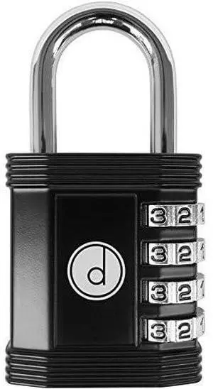 4-Digit Combination Padlock Weatherproof Metal Keyless Lock Black 4-Digit Combination Padlock Weatherproof Metal Keyless Lock Black
