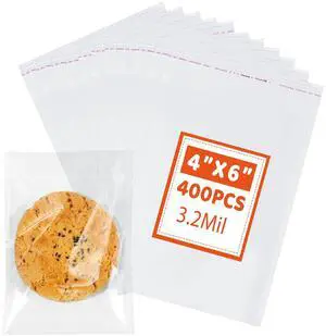 4"x6" 3.2Mil Self Sealing Cellophane Bags 400Pcs Clear Cookies Bags 4"x6" 3.2Mil Self Sealing Cellophane Bags 400Pcs Clear Cookies Bags