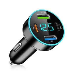 4 Port Fast Charging Cigarette Lighter USB Charger with Voltmeter,12-24V Fast Car Charger Port QC3.0/Type-C/PD/2.4A,12V USB Chargers Car Lighter USBs Adapter Compatible with iPhone 4 Port Fast Charging Cigarette Lighter USB Charger with Voltmeter,12-24V Fast Car Charger Port QC3.0/Type-C/PD/2.4A,12V USB Chargers Car Lighter USBs Adapter Compatible with iPhone