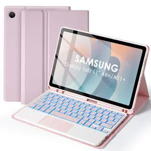Backlit Touchpad Keyboard Case for Samsung Galaxy Tab 11inch A11 Plus & A9 Plus, Wireless Bluetooth Keyboard, Smart Trackpad for Galaxy A9 +/A11+ Tablet Case with Keyboard and Pencil Holder,PK Backlit Touchpad Keyboard Case for Samsung Galaxy Tab 11inch A11 Plus & A9 Plus, Wireless Bluetooth Keyboard, Smart Trackpad for Galaxy A9 +/A11+ Tablet Case with Keyboard and Pencil Holder,PK