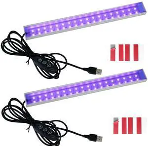 UV Black Light Bar 395nm, 9.45 Inch USB Powered Blacklight Strip with 5 Brightness Levels for Halloween Decorations, Body Paint, Fluorescent Posters, Glow Party Lighting UV Black Light Bar 395nm, 9.45 Inch USB Powered Blacklight Strip with 5 Brightness Levels for Halloween Decorations, Body Paint, Fluorescent Posters, Glow Party Lighting