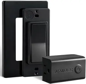 15 AMP Remote Control Outlet, Wireless Light Switch, Black 15 AMP Remote Control Outlet, Wireless Light Switch, Black