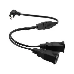 3FT Extension Cord Splitter- 2 Way Outlet Splitter Extension Cords 2 Prong with Right Angle Plug,Thin Design for Indoor/Outdoor Use, Christmas Lights & Home Appliances,Black 3FT Extension Cord Splitter- 2 Way Outlet Splitter Extension Cords 2 Prong with Right Angle Plug,Thin Design for Indoor/Outdoor Use, Christmas Lights & Home Appliances,Black