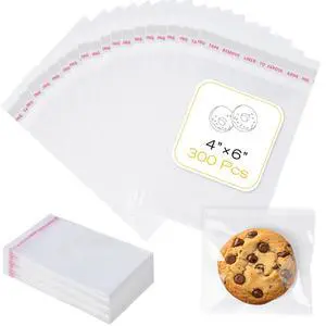 300 Pcs Cookie Bags with Seal, 4x6 Inches Self Sealing Cellophane Bags, Clear Cookie Bag Resealable Treat Bags for Packaging Cookies, Candy, Gifts, Favors, 3 Mils Individual Self Adhesive Wrappers 300 Pcs Cookie Bags with Seal, 4x6 Inches Self Sealing Cellophane Bags, Clear Cookie Bag Resealable Treat Bags for Packaging Cookies, Candy, Gifts, Favors, 3 Mils Individual Self Adhesive Wrappers