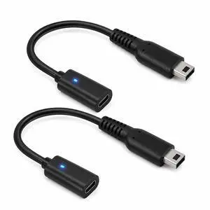 2 Pack USB C to 3DS Charging Adapter, Type-C Female to 3DS Charger Converter Compatible with Nintendo 3DS XL/3DS LL/New 3DS/2DS XL/2DS/DSi/DSi XL, Portable Charging Adapter for Handheld Game Console 2 Pack USB C to 3DS Charging Adapter, Type-C Female to 3DS Charger Converter Compatible with Nintendo 3DS XL/3DS LL/New 3DS/2DS XL/2DS/DSi/DSi XL, Portable Charging Adapter for Handheld Game Console