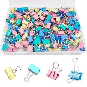 180 Pcs Small Binder Clips Assorted Colored, 0.59 in/15mm Mini Binder Paper Clips, Paper Clamps for Office Supplies, Home, School,Business Document Organizing (Blue, Pink, Yellow, Green) 180 Pcs Small Binder Clips Assorted Colored, 0.59 in/15mm Mini Binder Paper Clips, Paper Clamps for Office Supplies, Home, School,Business Document Organizing (Blue, Pink, Yellow, Green)
