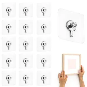 16PCS Picture Hangers Without Nails, Adhesive Wall Hook (6cm) 16PCS Picture Hangers Without Nails, Adhesive Wall Hook (6cm)