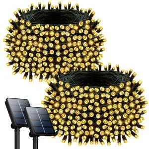 2 Pack Solar String Lights Outdoor Waterproof, 72FT 200 LED Solar Lights 2 Pack Solar String Lights Outdoor Waterproof, 72FT 200 LED Solar Lights