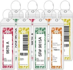 8 Pack DCL Cruise Luggage Tag Holders, Waterproof Durable Plastic with Steel Loops, Fits All DCL Ships Dream, Fantasy, Magic, Wonder, Wish, Treasure, Adventure, DCL Cruise Ship Essentials Must Haves 8 Pack DCL Cruise Luggage Tag Holders, Waterproof Durable Plastic with Steel Loops, Fits All DCL Ships Dream, Fantasy, Magic, Wonder, Wish, Treasure, Adventure, DCL Cruise Ship Essentials Must Haves