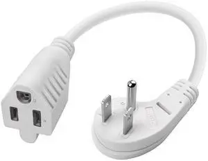 Short Flat Extension Cord - Low Profile Flat Wall Plug, 13A 3-Prong Grounded White Power Cable for Gaming Consoles, Home Theater & Indoor/Outdoor Use (0.98FT) Short Flat Extension Cord - Low Profile Flat Wall Plug, 13A 3-Prong Grounded White Power Cable for Gaming Consoles, Home Theater & Indoor/Outdoor Use (0.98FT)