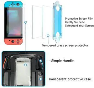 Nintendo Switch 2 Full Protection Accessories Kit, Ergonomic AntiSlip Hand Grip, Hard Host Protective Case, Tempered Glass Screen Protector & JoyCon 2 Controller Cover Nintendo Switch 2 Full Protection Accessories Kit, Ergonomic AntiSlip Hand Grip, Hard Host Protective Case, Tempered Glass Screen Protector & JoyCon 2 Controller Cover