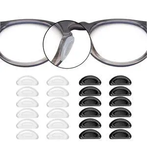 Adhesive Nose Pad, 20 Pairs Eyeglass Nose Pads Stick On Silicone Anti-Slip for Glasses Sunglasses Thin Nose Pads Eyeglasses (10-Black & 10-Clear) Adhesive Nose Pad, 20 Pairs Eyeglass Nose Pads Stick On Silicone Anti-Slip for Glasses Sunglasses Thin Nose Pads Eyeglasses (10-Black & 10-Clear)